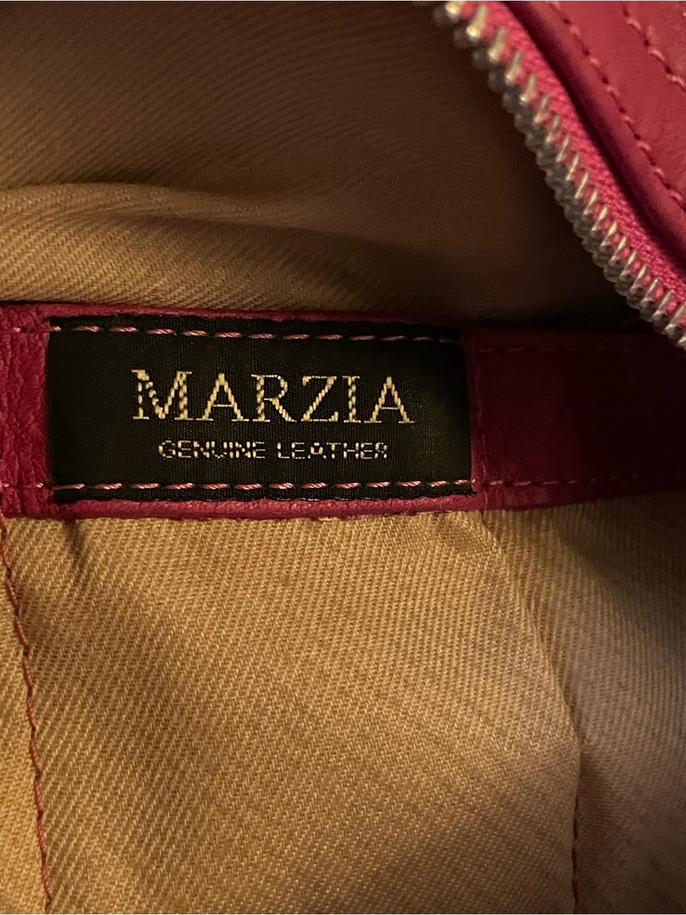 Vintage Marzia Italian Pink Leather Tote Bag with Chain Handles -Large Bag - Picture 10 of 13